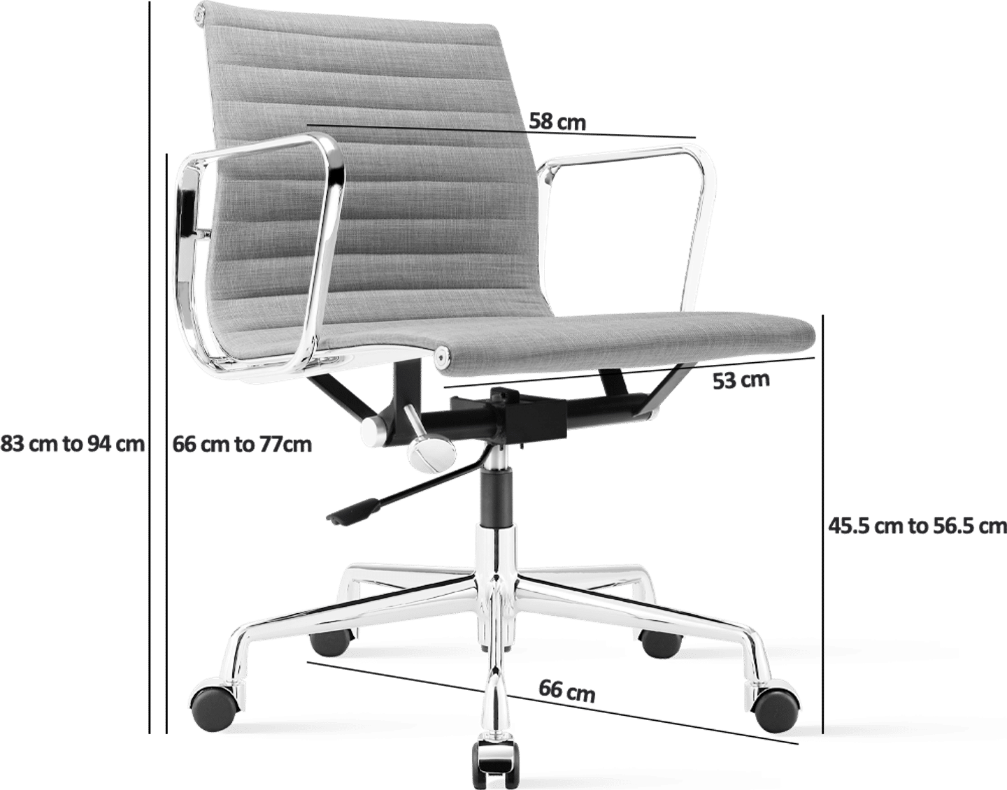 Eames Style Office Chair EA117 Fabric Dark Grey image.