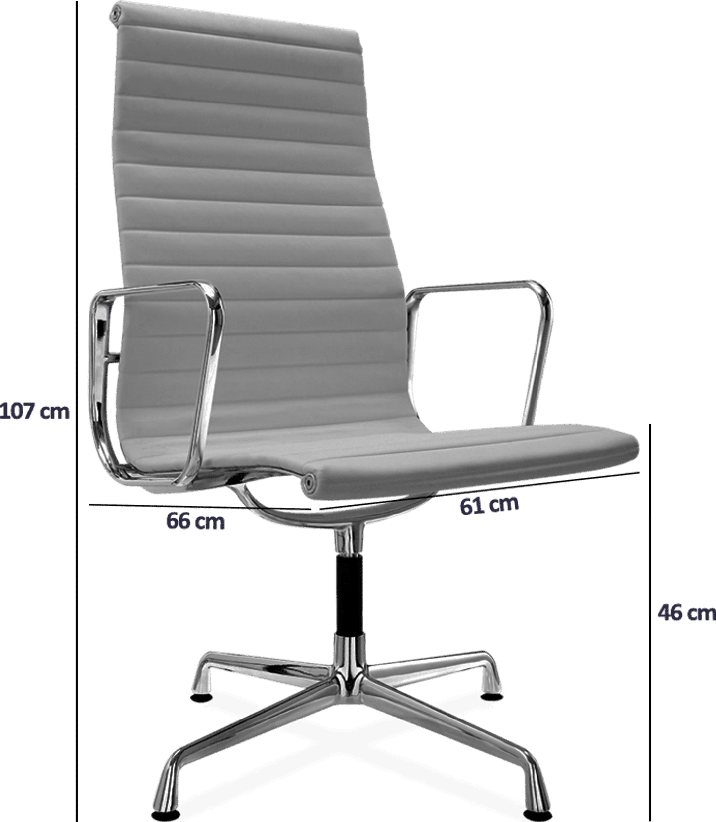 Chaise de bureau style Eames EA109 en cuir Black image.