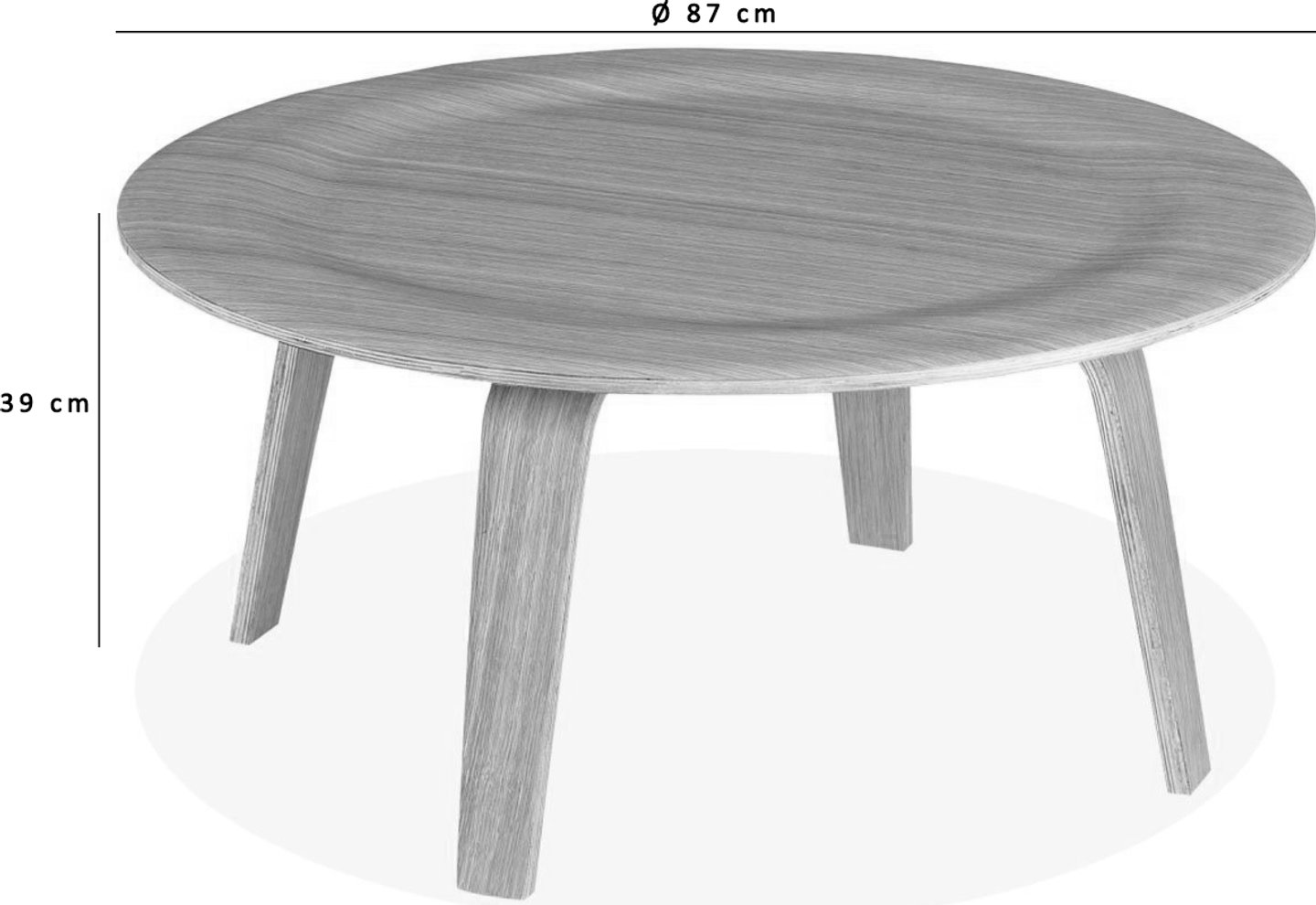 Eames Style Sperrholz Couchtisch Oak image.