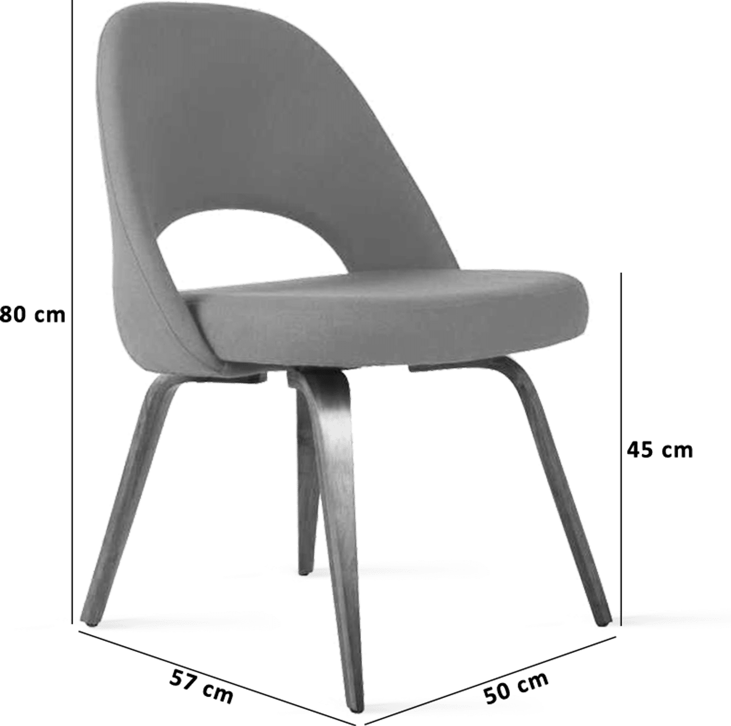 Executive Chair Armless Light Pebble Grey image.