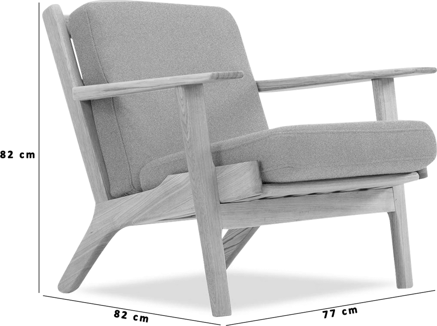 GE 290 Plank Chair Orange/Ash Wood image.