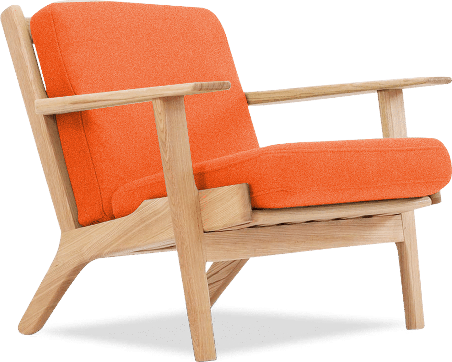 GE 290 Chaise à dossier plat Orange/Ash Wood image.