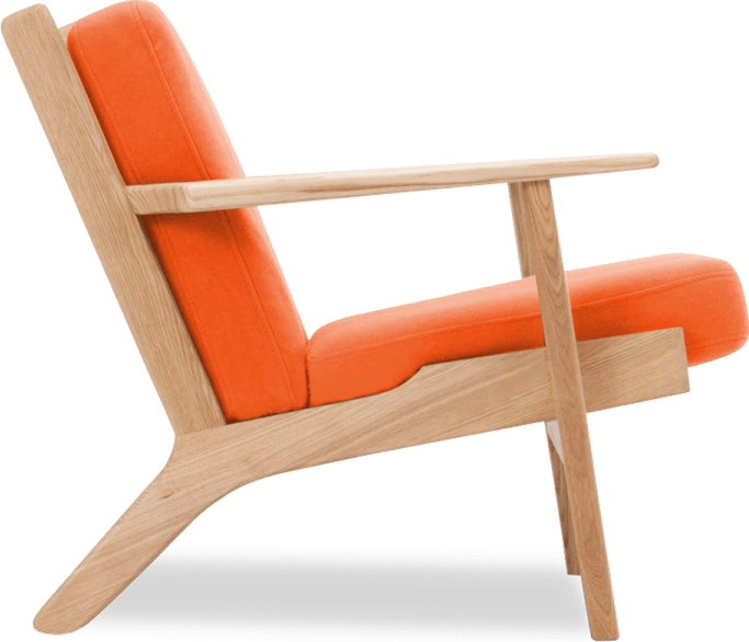 GE 290 Chaise à dossier plat Orange/Ash Wood image.