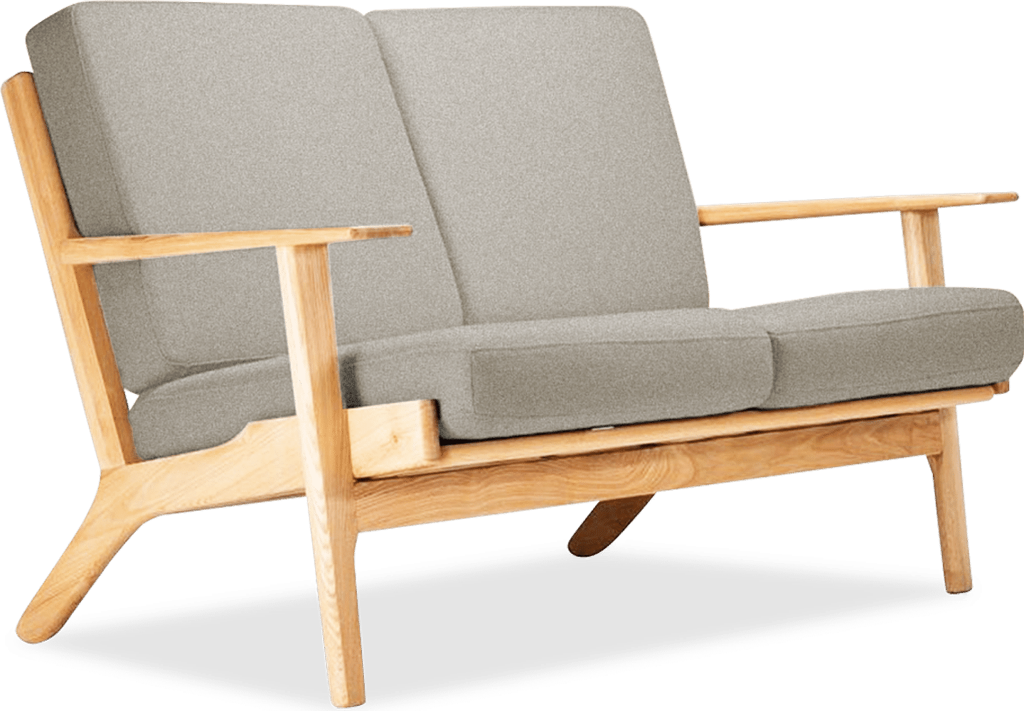 GE 290 Plank Loveseat 2 Seater Sofa Light Pebble Grey/Ash Wood image.