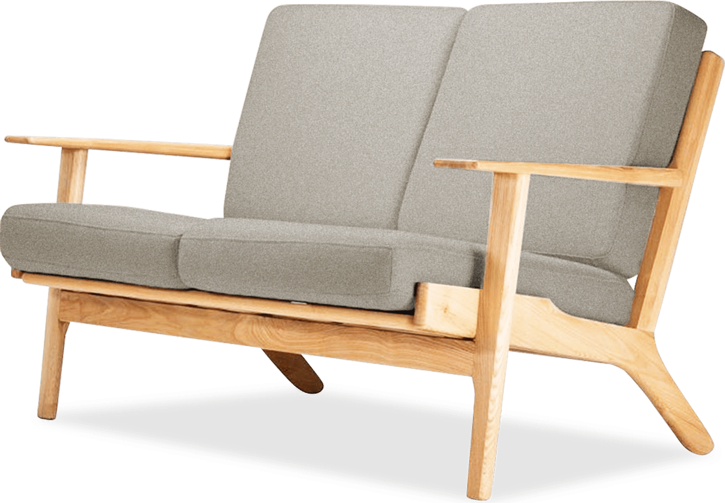 GE 290 Plank Loveseat 2-Sitzer Sofa Light Pebble Grey/Ash Wood image.