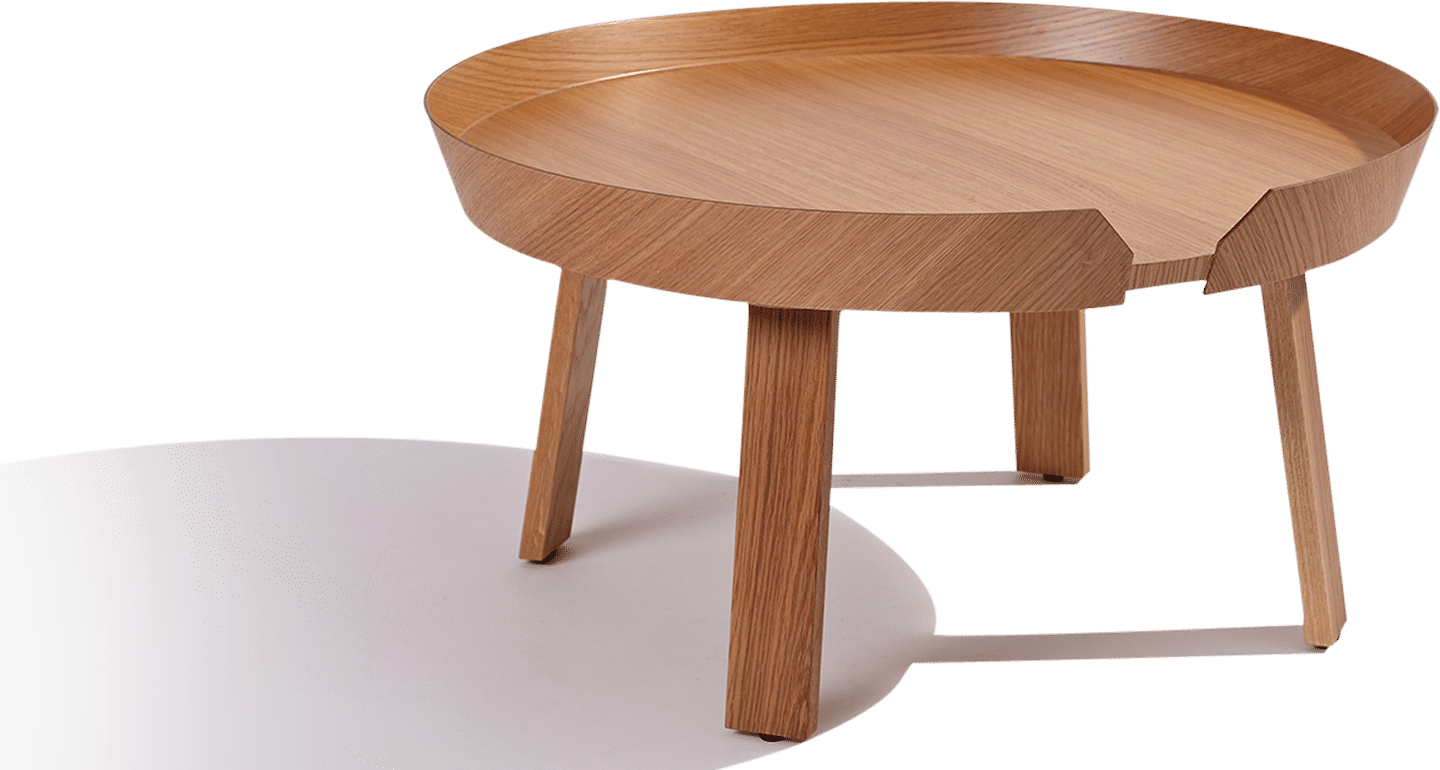 Table basse ronde - Large Walnut Veneer image.
