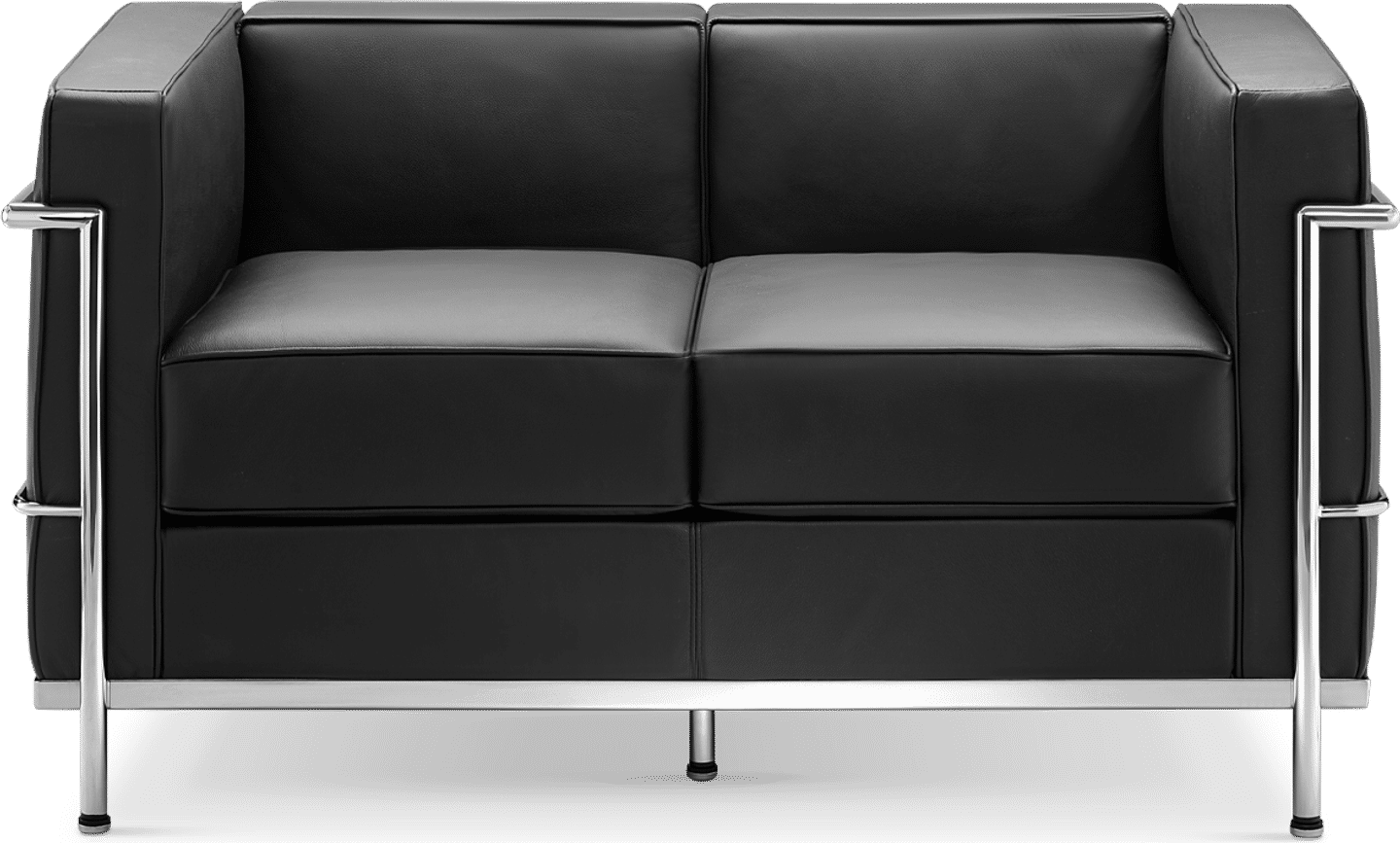 LC2 Style 2-seters sofa Black image.