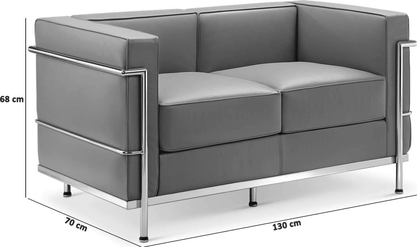 LC2 Style 2-sitsig soffa Black image.