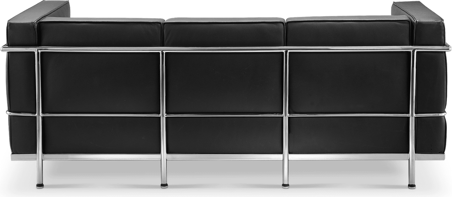 LC2 Style 3-Sitzer Sofa Black image.