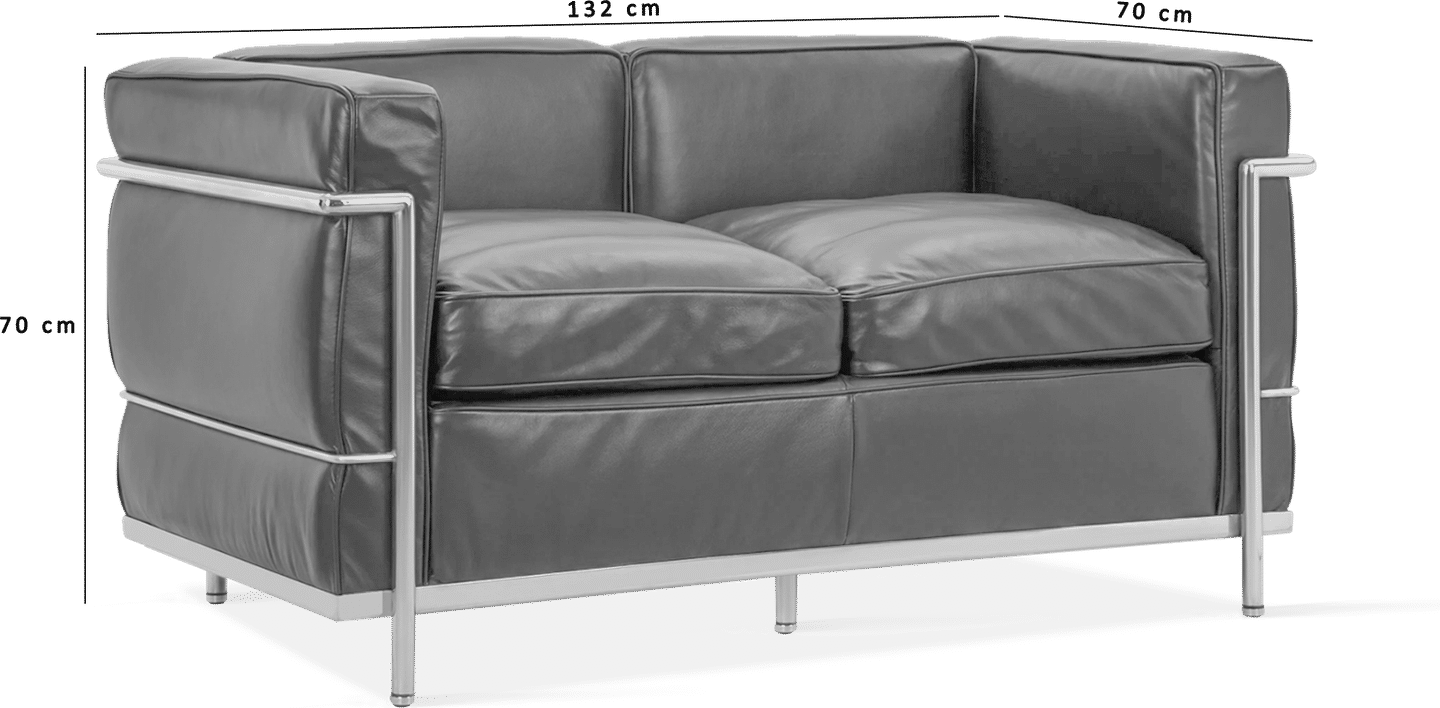 LC2 Style Pequeño - Sofá de 2 plazas
