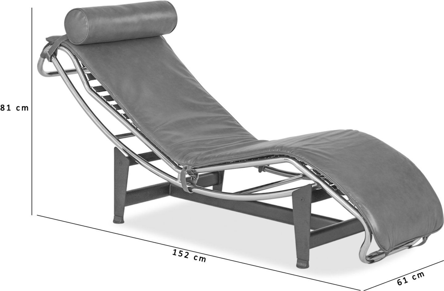 Le Corbusier Vintage LC4 Chaise Lounge - Beautiful Black Leather