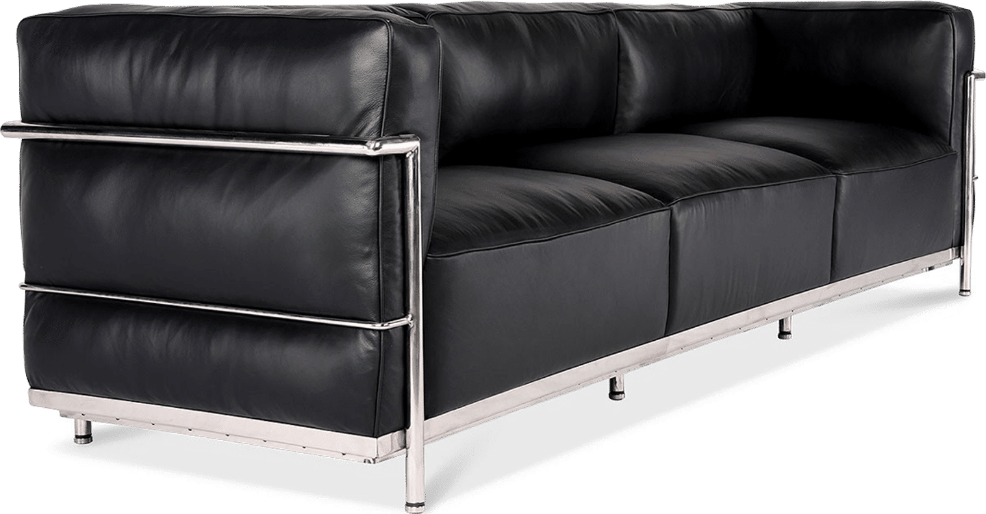 LC3 Style 3 Seater Grand Sofa Black  image.