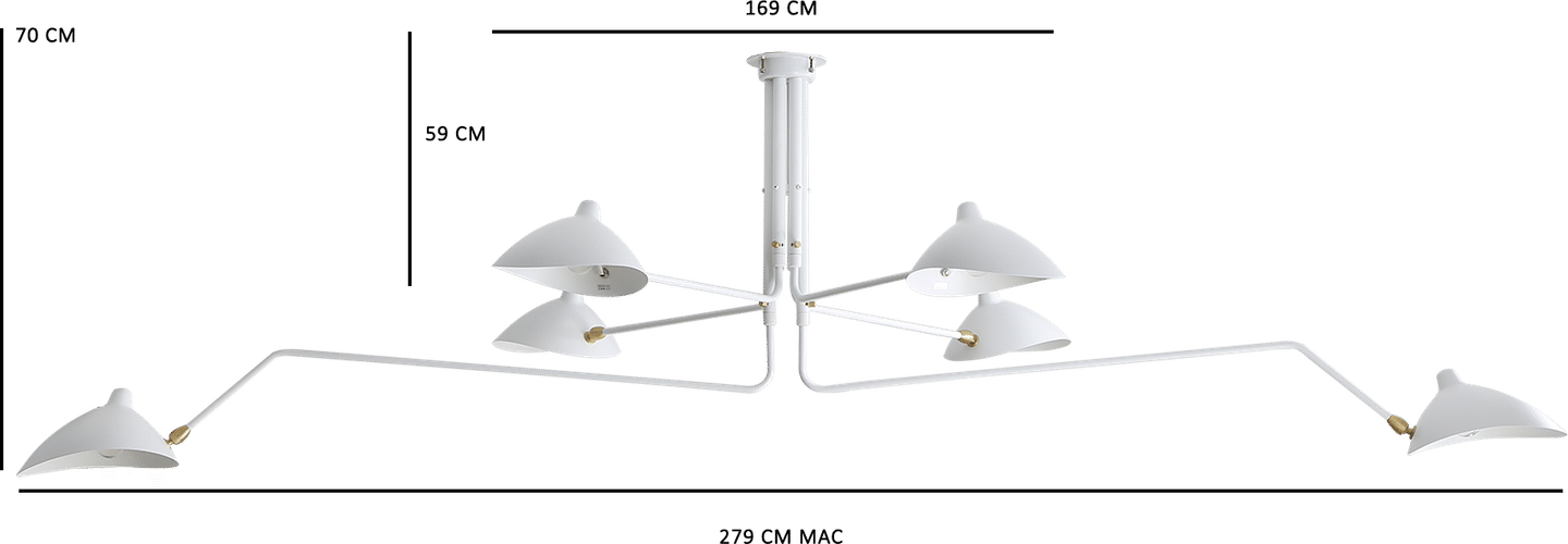 MCL-R6 Stijl Hedendaagse Hanglamp White image.