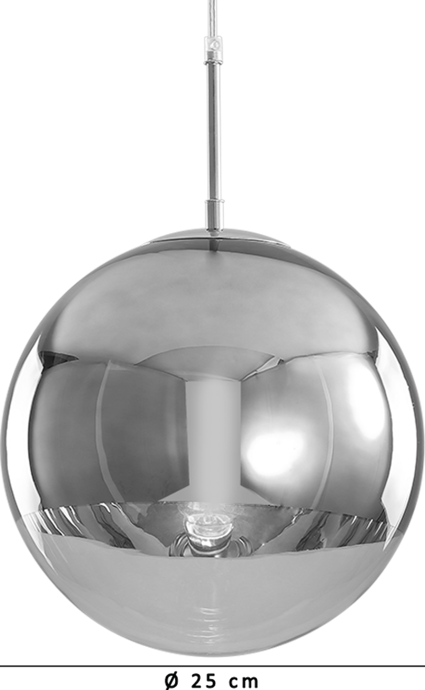 Spiegelbol hanglamp Chrome image.