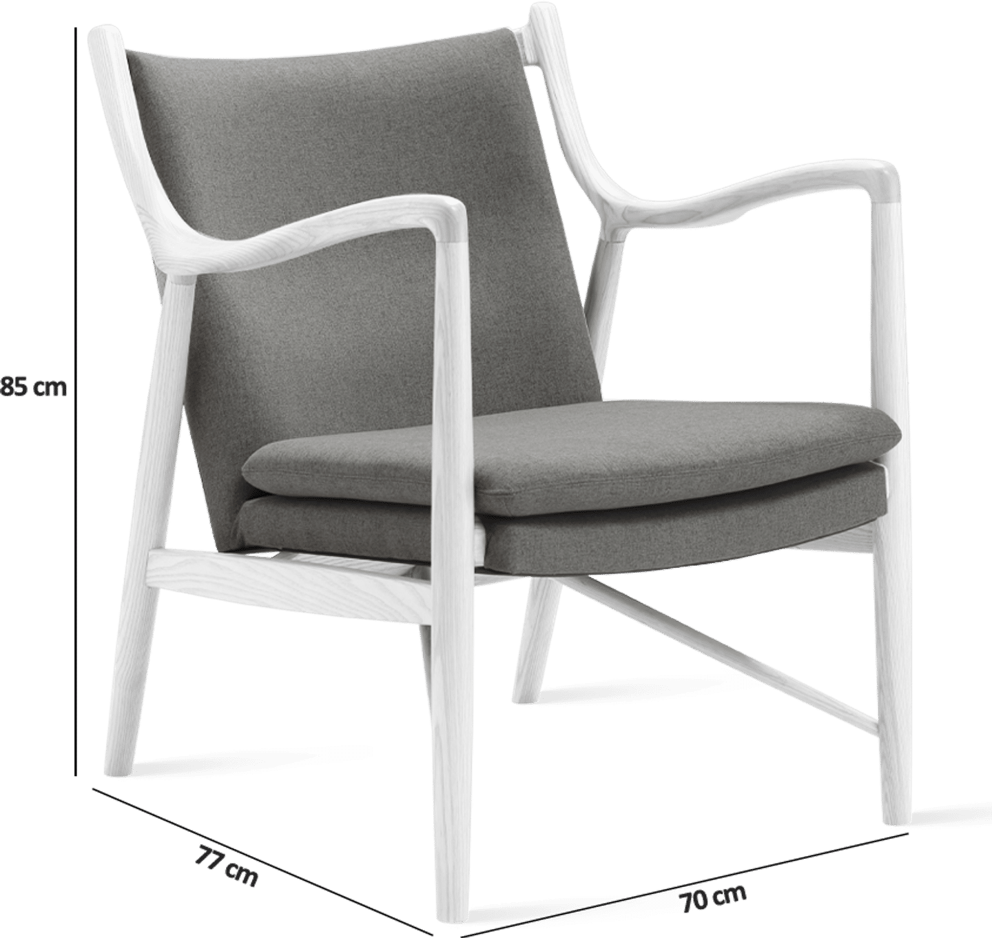 No. 45 Chair Charcoal Grey /Fabric/Solid Ash  image.