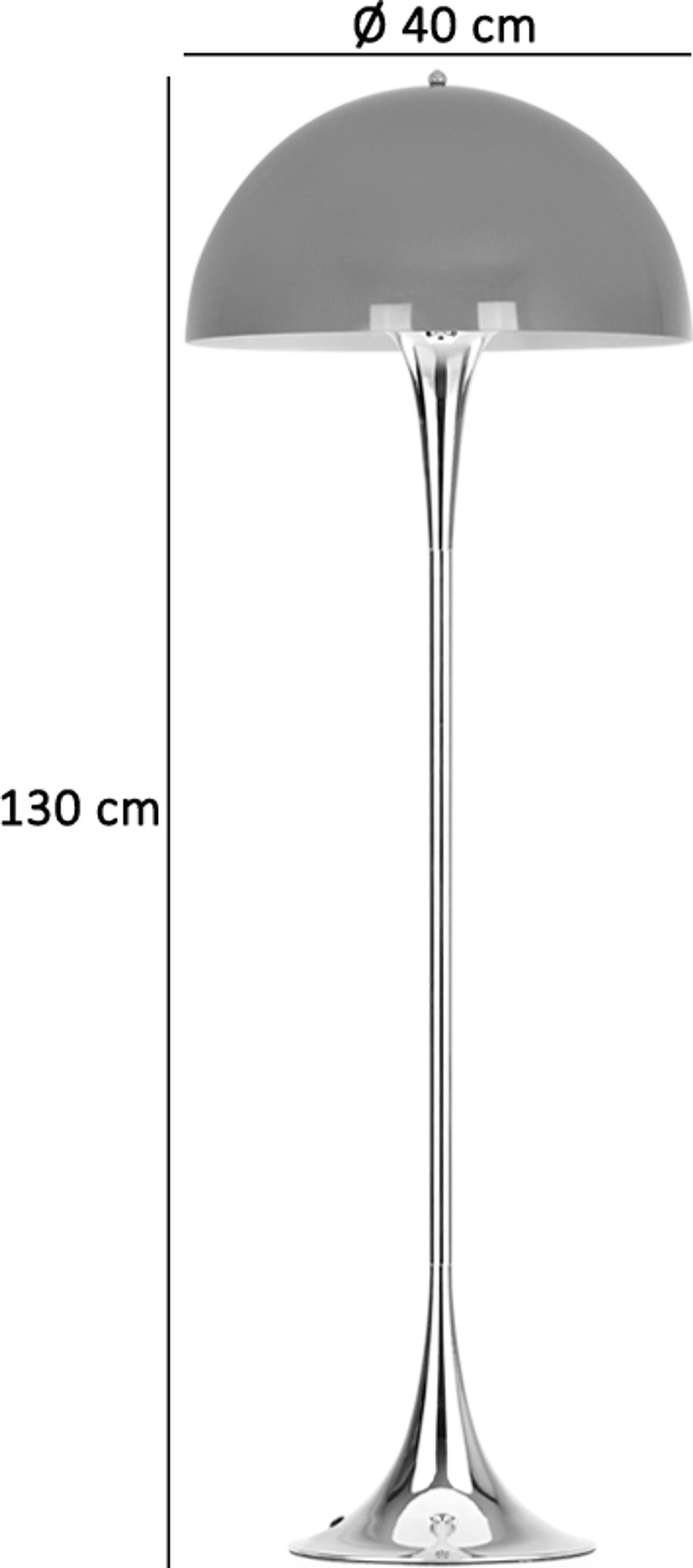 Lámpara de pie estilo Panthella Cromo White image.
