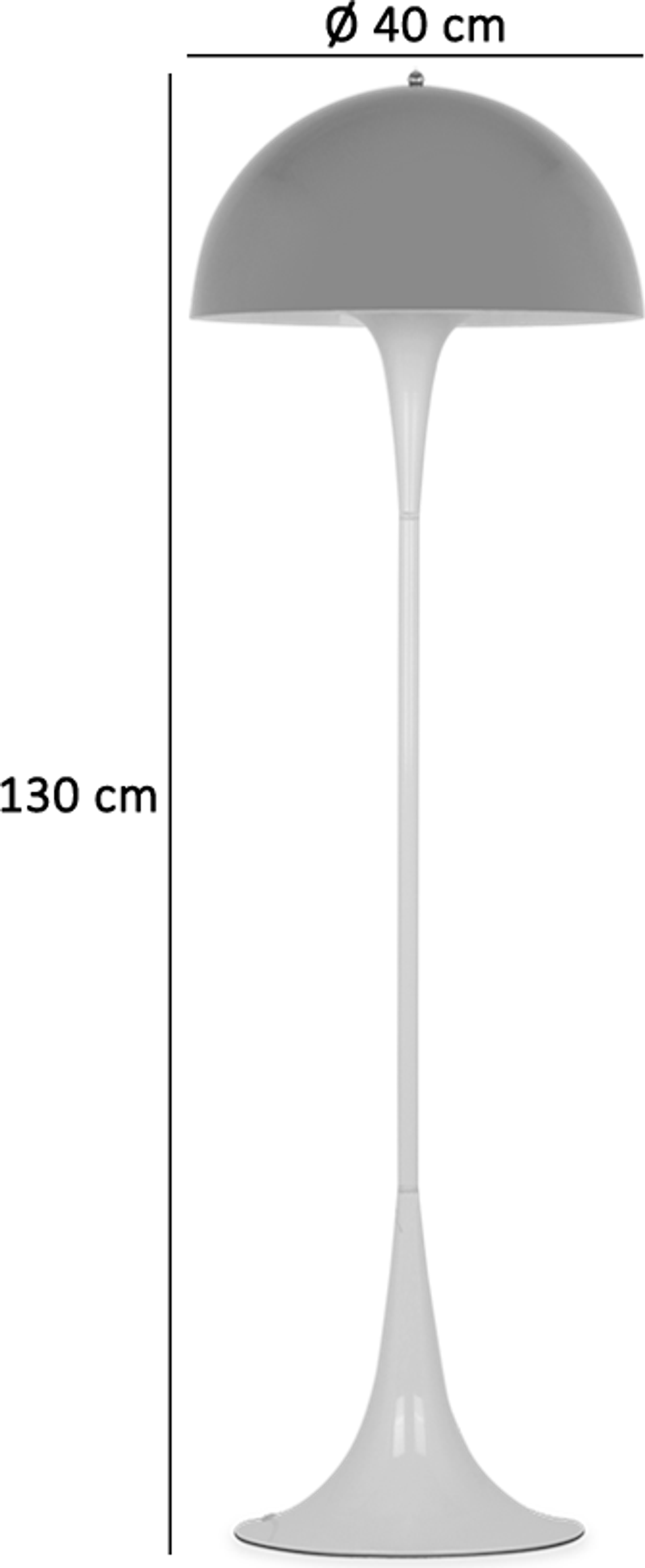 Panthella Style Floor Lamp White image.