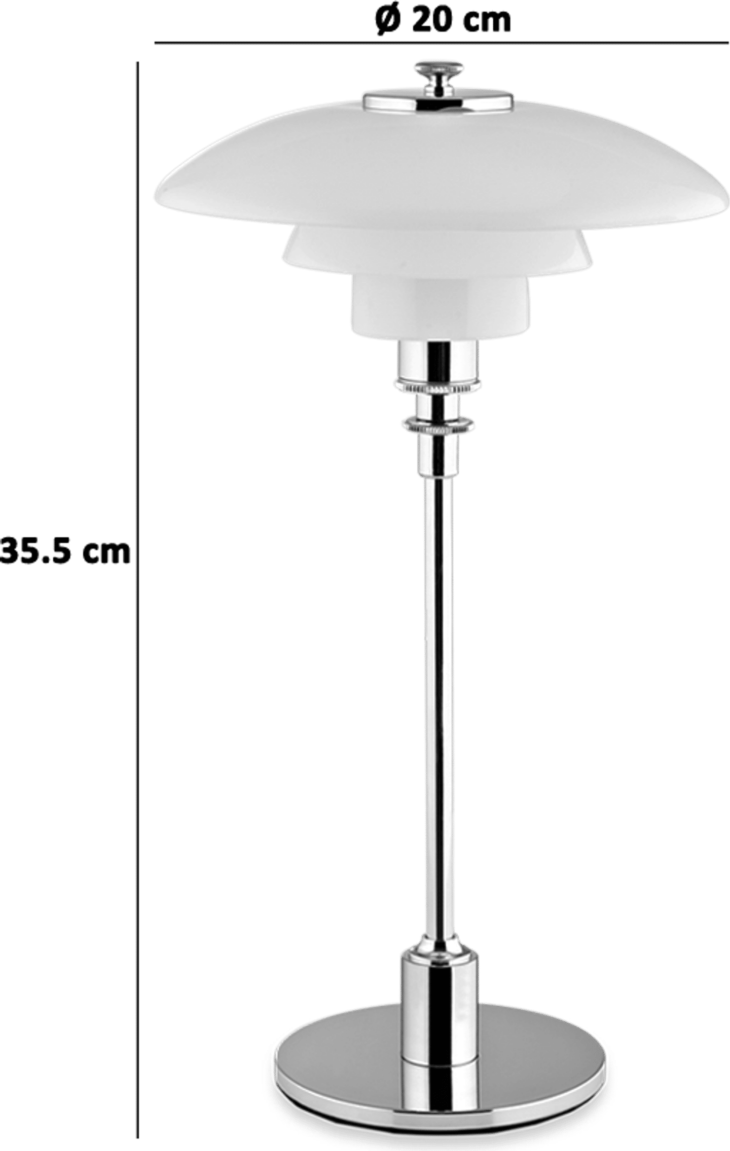 Lámpara de mesa estilo PH 2/1 Chrome image.