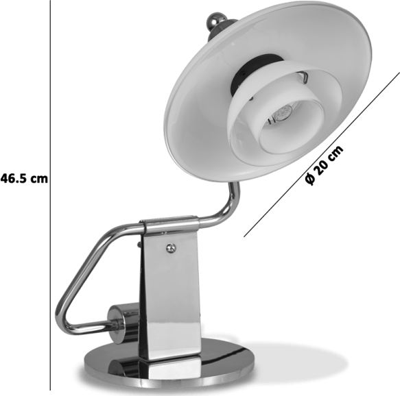 PH 2-2 Piano Style Table Lamp Chrome image.