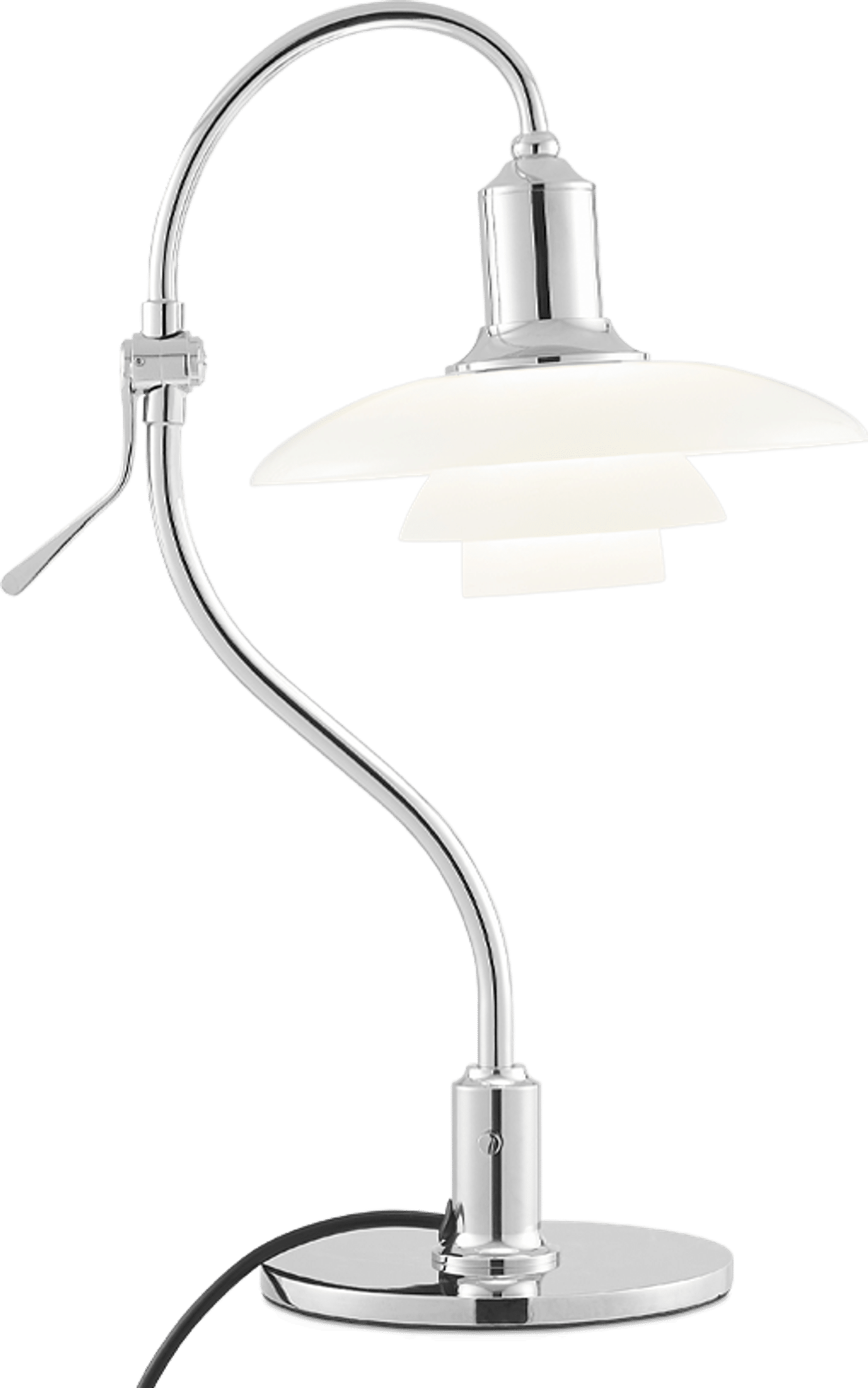 PH 2-2 Lámpara de mesa estilo signo de interrogación Chrome image.