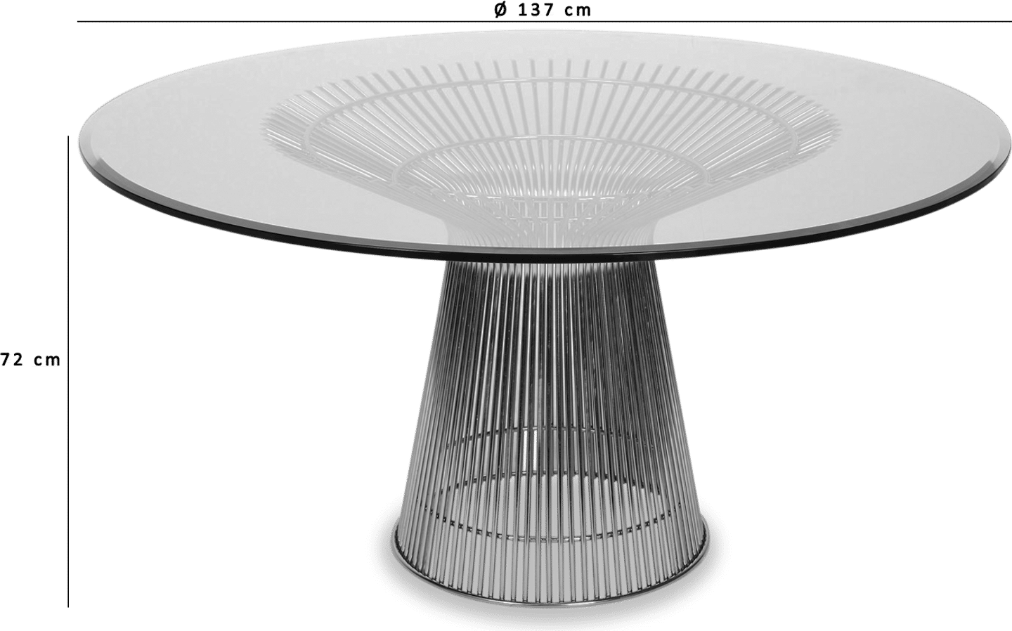 Platner Inspired Dining Table Silver image.