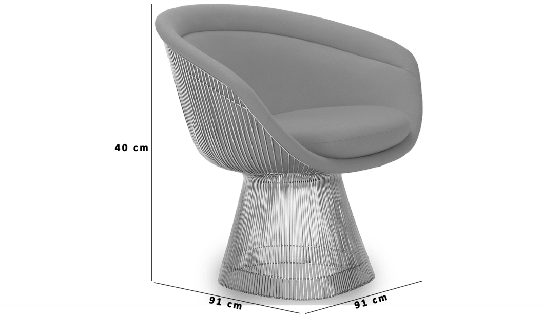Platner Lounge Chair Wool/Light Pebble Grey image.