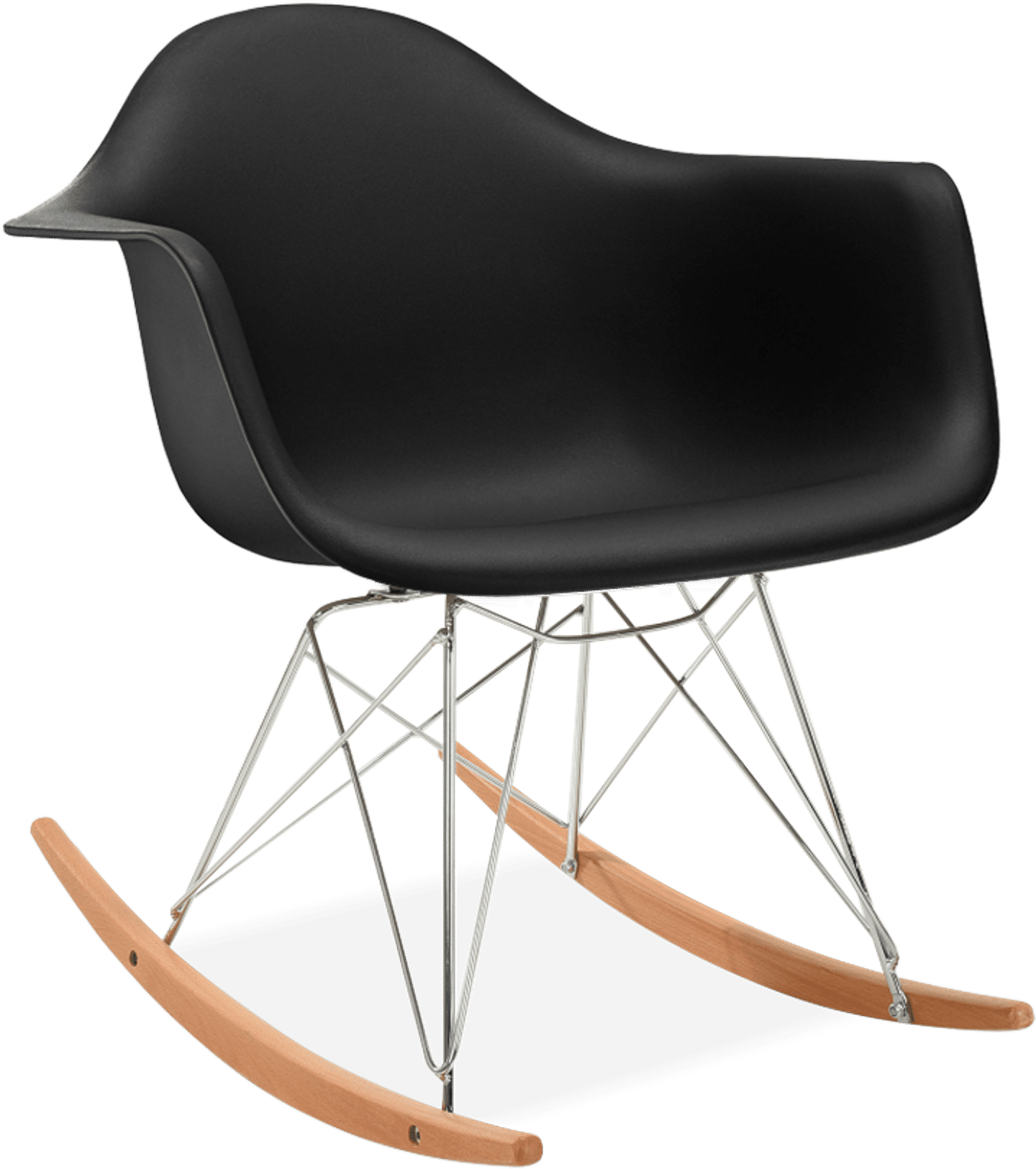 Chaise à bascule en plastique de style RAR Black/Light Wood image.
