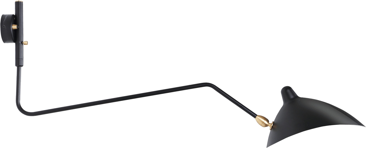 Sconce 1 Rotating Arm - Brass Pivot Black image.