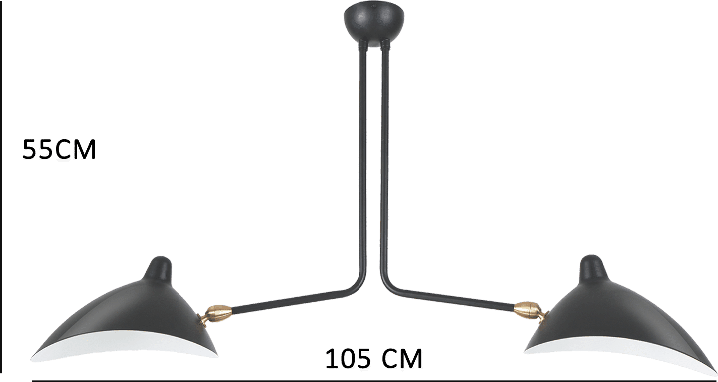 MCL R2 - 2 Arm Pendant Lamp Black image.