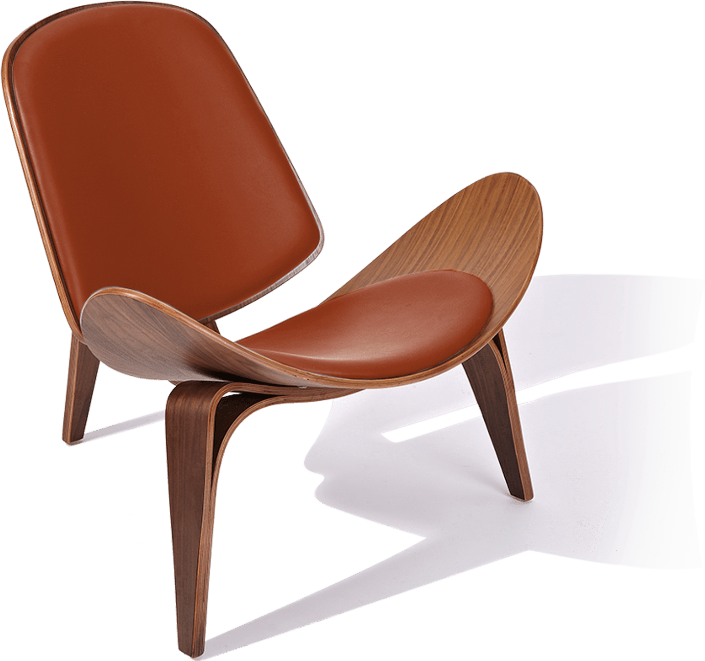 Chaise Shell (CH07) Italian Leather/Dark Tan/Rosewood image.