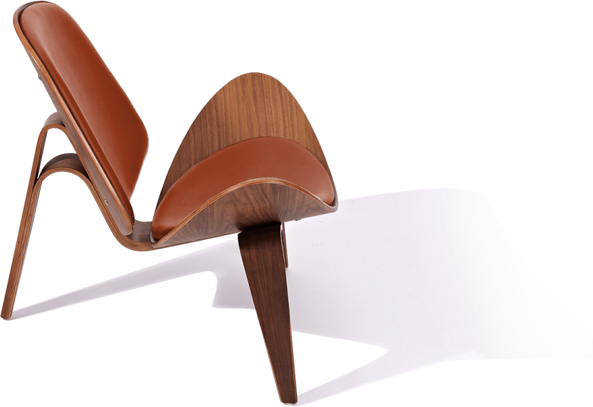 Chaise Shell (CH07) Italian Leather/Dark Tan/Rosewood image.