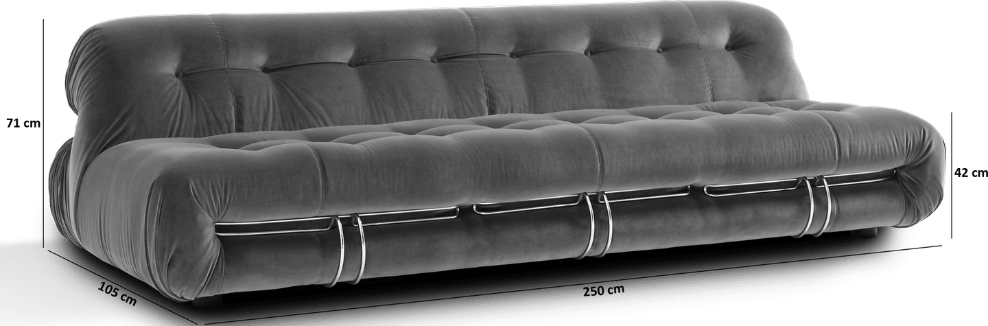 Soriana Style soffa med 3 sittplatser Bottle Green Velvet image.