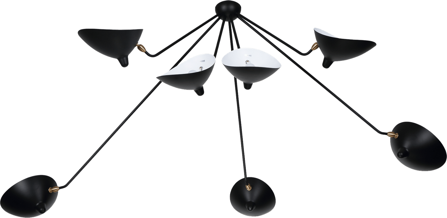 Spider Plafondlamp 7 Nog Armen Black image.