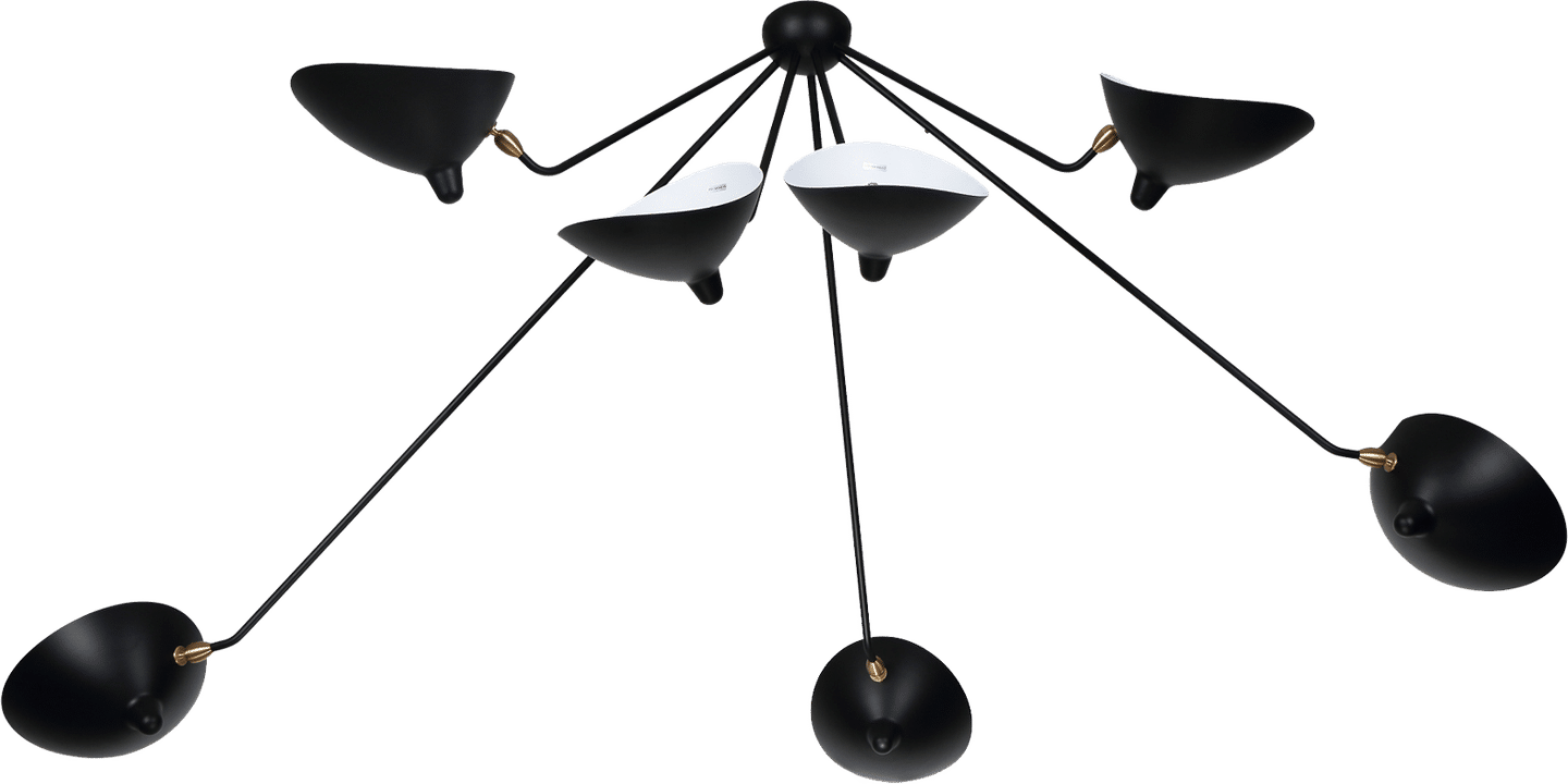Lámpara de techo Spider 7 brazos quietos Black image.