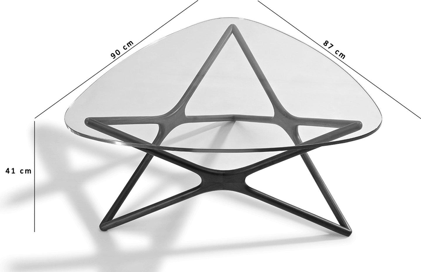 Mesa baja triangular Star Walnut image.