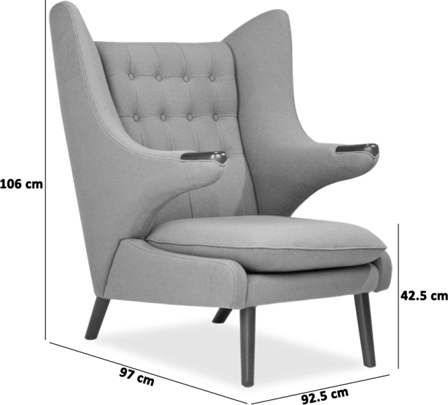 Teddy Bear Chair Wool/Charcoal Grey image.
