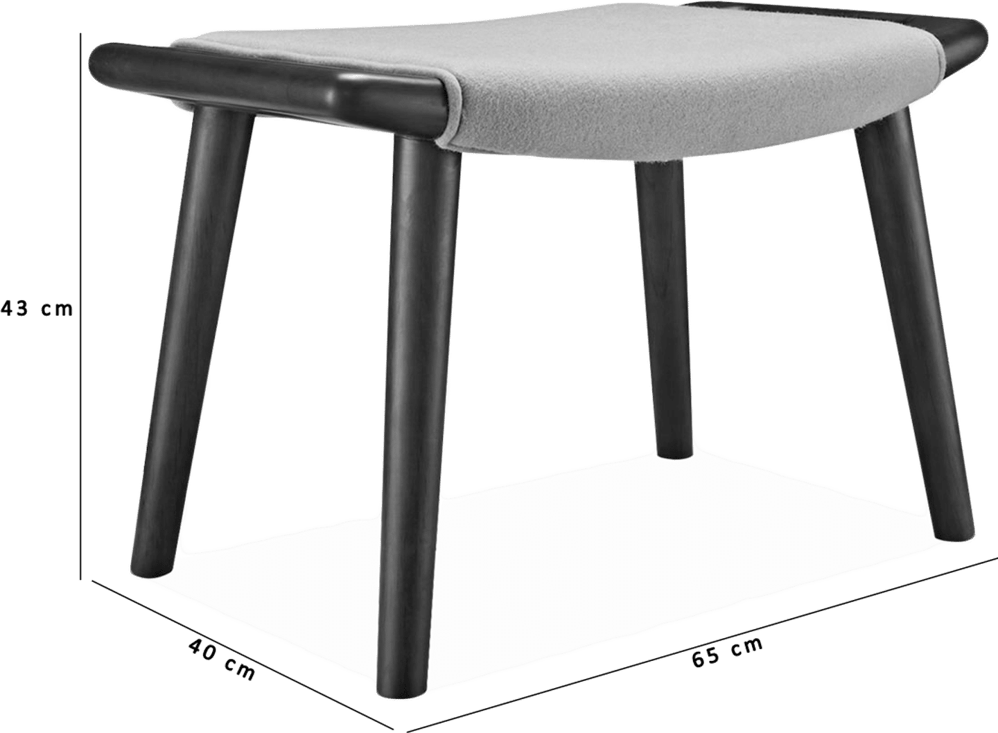 Tabouret Ourson Wool/Charcoal Grey image.