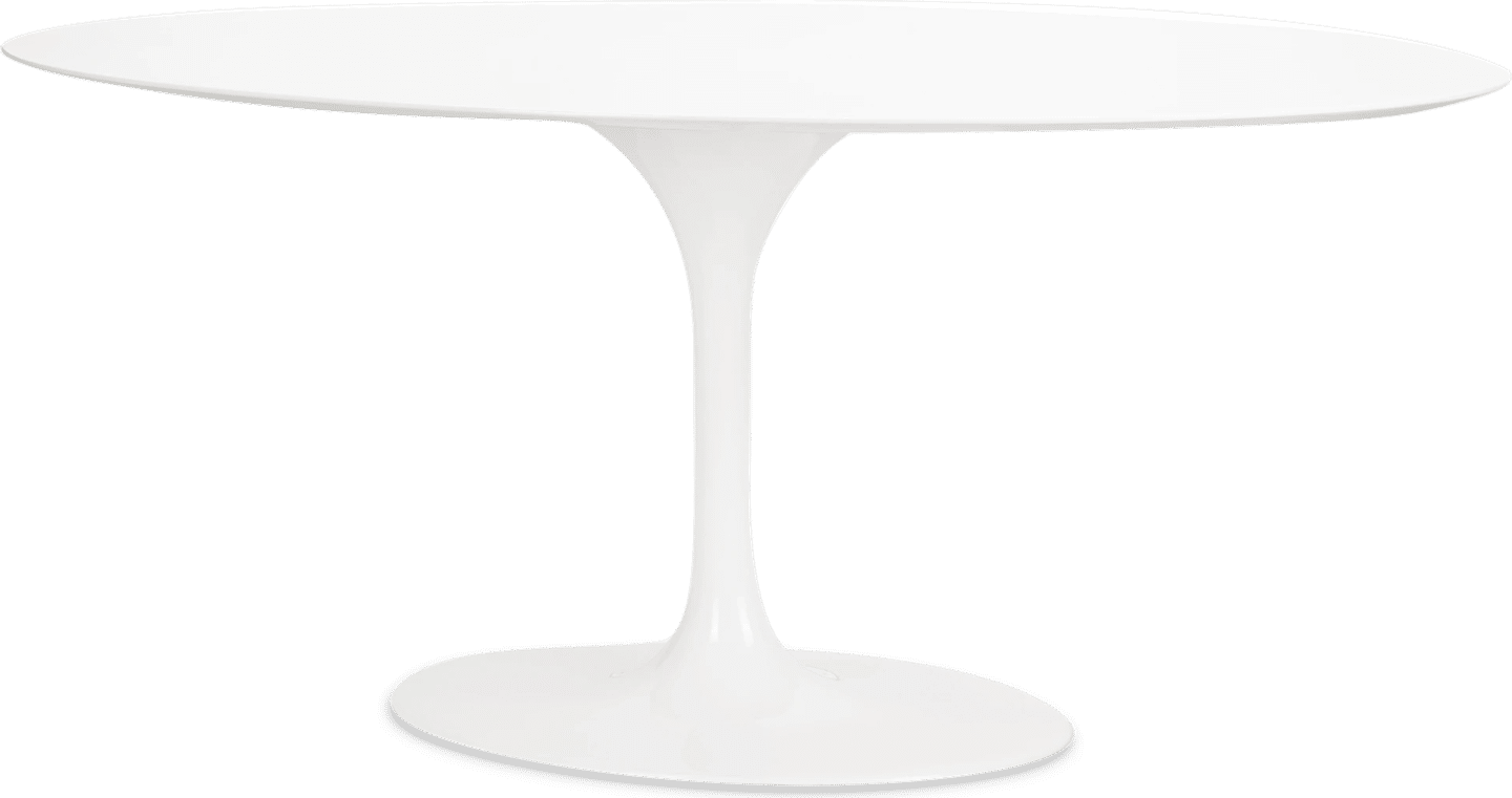 Table à manger ovale style tulipe Fibreglass/White image.