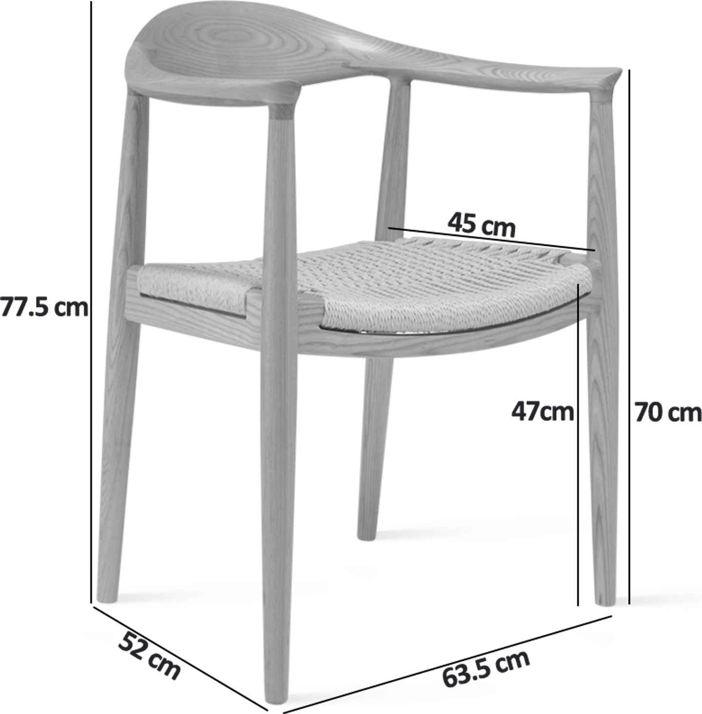 The Chair - PP501 - Sittplats med vass i kordel Walnut image.