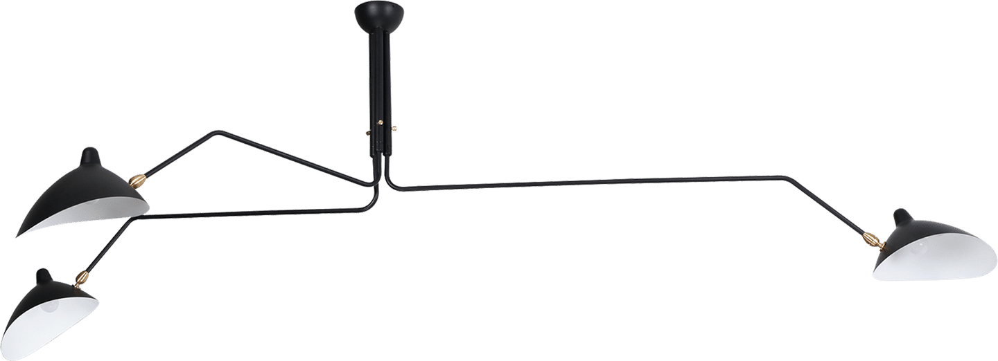 MCL R3 - Drie Arm Casquette Plafondlamp Black image.