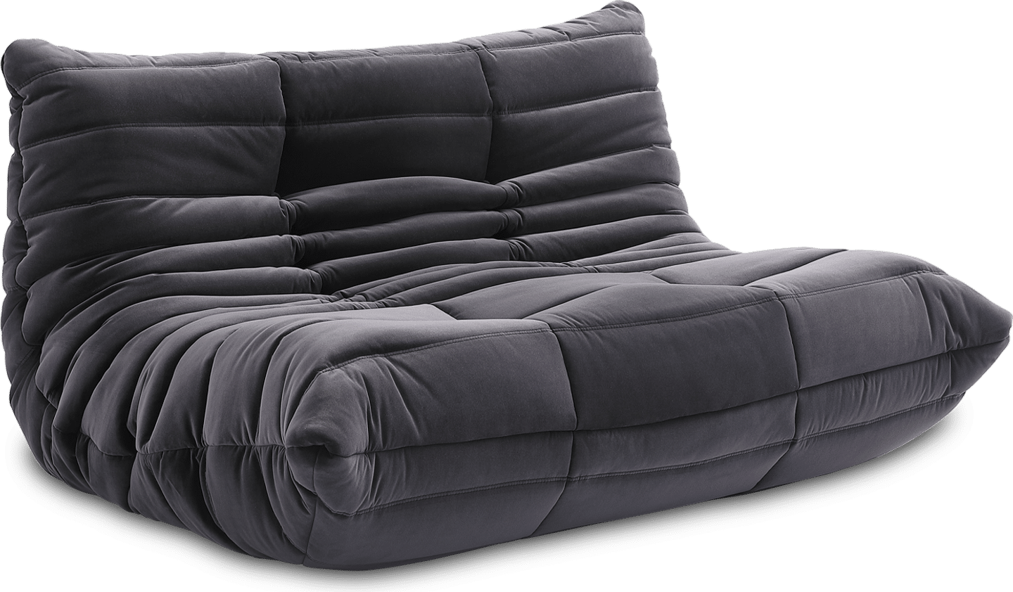 Comfort Style Mobelaris Grey 2-Sitzer Sofa Dark | Velvet/Velvet
