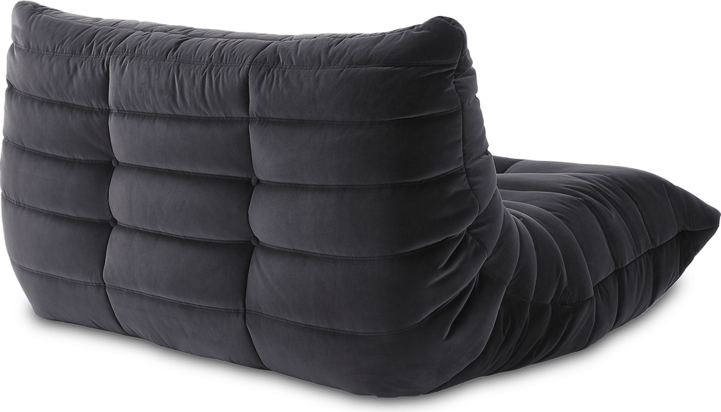 Comfort Style 2-Seater Sofa Dark Grey Velvet/Velvet image.