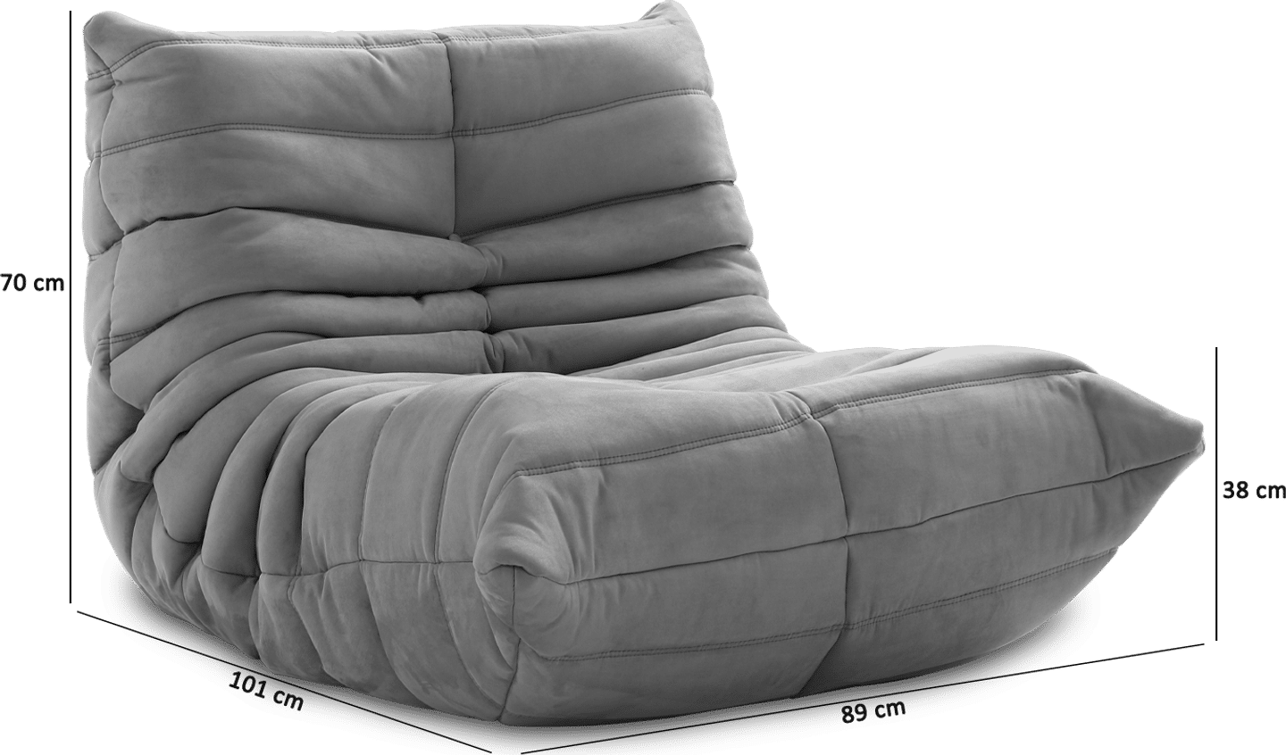 Canapé de salon style confort Charcoal Grey Alcantara/Alcantara image.