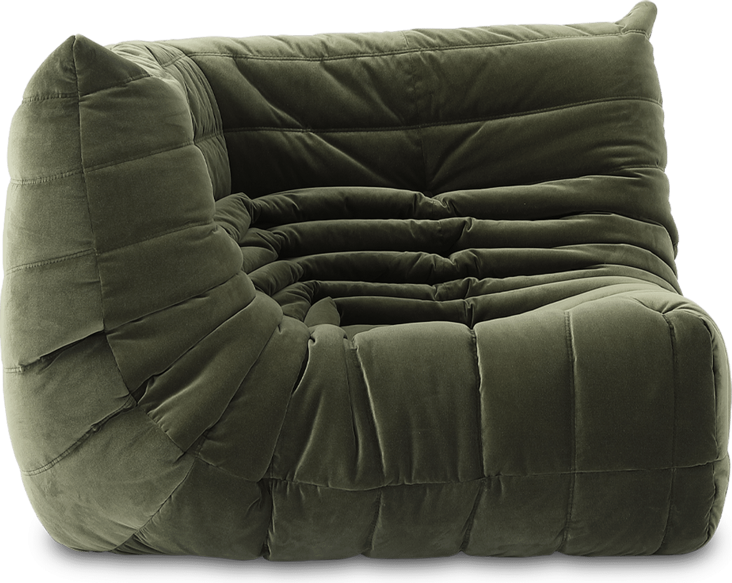 Comfort stijl Curve Sofa Bottle Green Velvet/Velvet image.