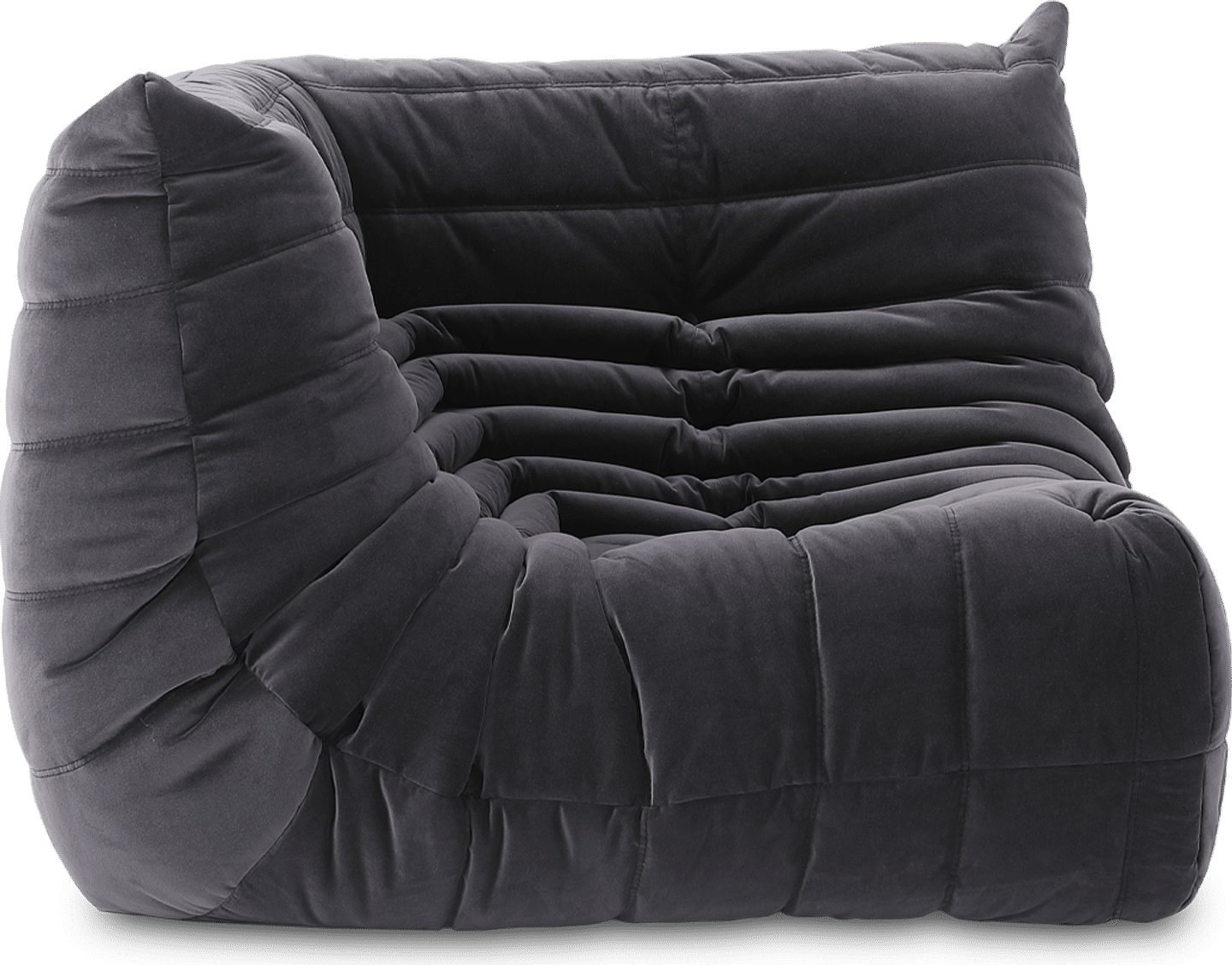 Comfort stijl Curve Sofa Dark Grey Velvet/Velvet image.