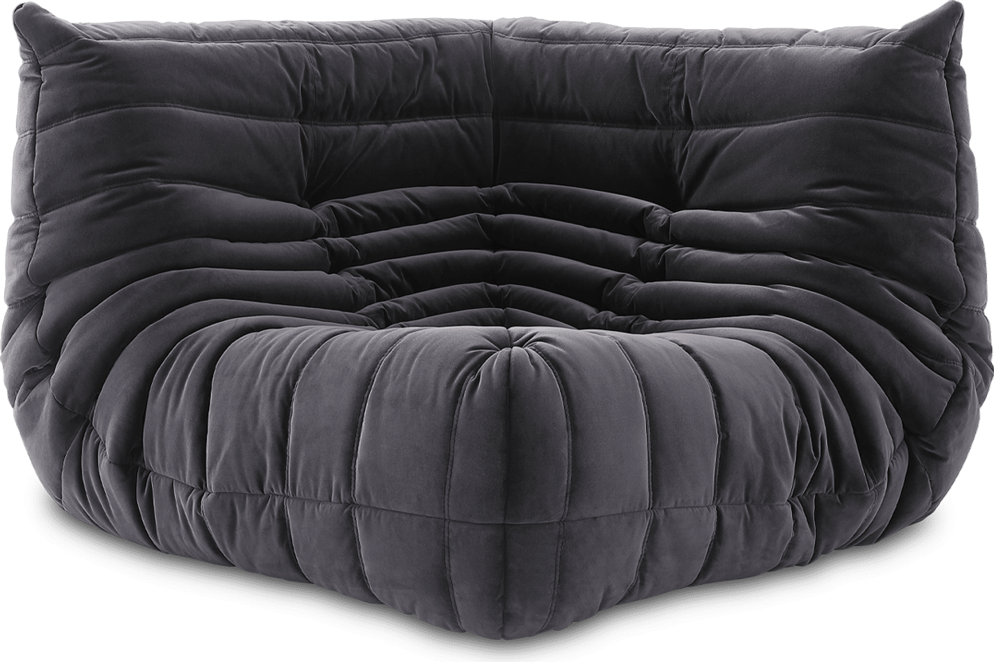 Comfort Style Curve Sofa Dark Grey Velvet/Velvet image.