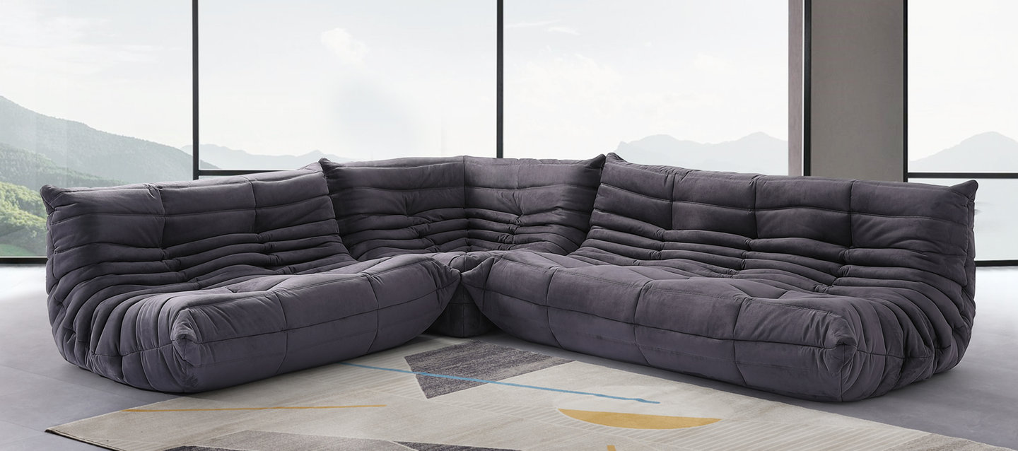 Comfort Style 2-sitsig soffa Charcoal Grey Alcantara/Alcantara image.