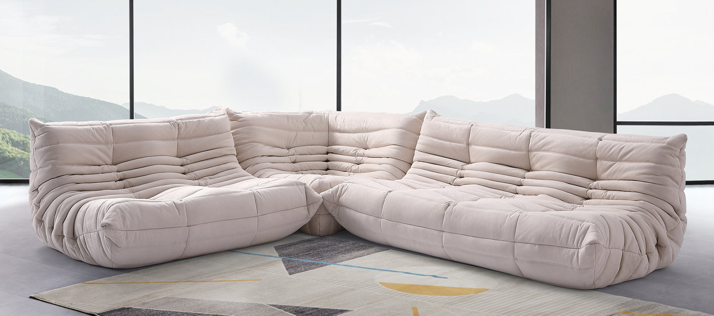Comfort Style 3-sitsig soffa Creamy Alcantara/Alcantara image.