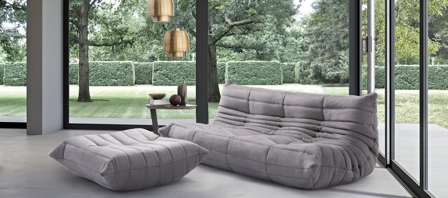 Sofá de 3 plazas Comfort Style Light Grey Alcantara/Alcantara image.