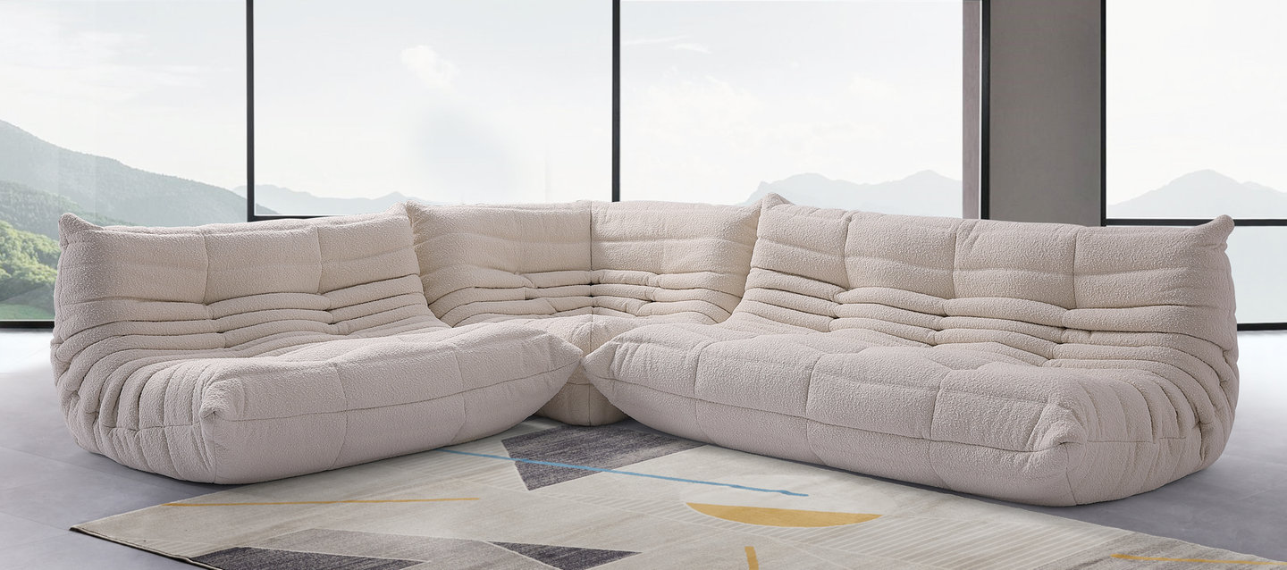 Comfort Style 3-sitsig soffa Creamy Boucle/Boucle image.